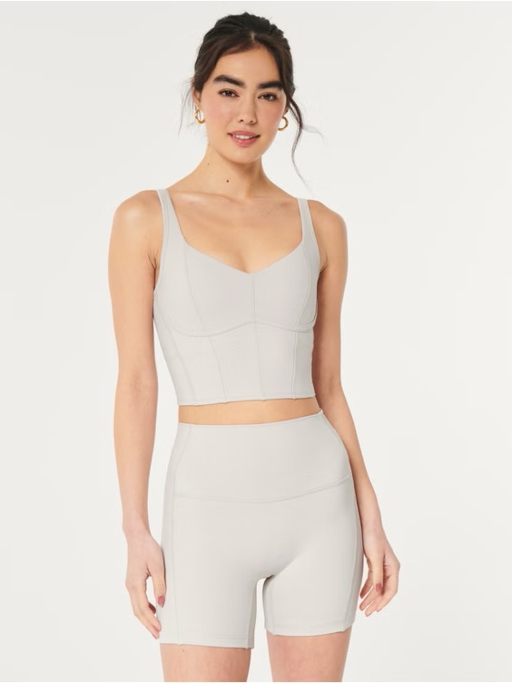 NWT GILLY HICKS Longline Bra Top in Cream